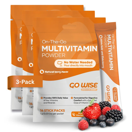 Go Wise On The Go berry stick pack for travel and daily nutrition on the go.