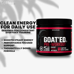 GOAT'ED Pre-Workout glass with mixed drink and clarity boost