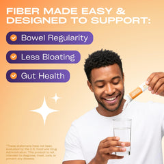 GoBiotix fiber supplement powder in water glass demonstrates quick blending and daily gut support.