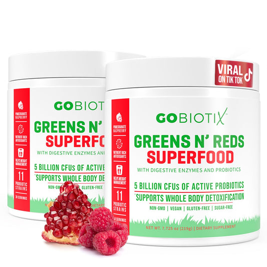 GOBIOTIX Greens Powder tub front for daily greens boost