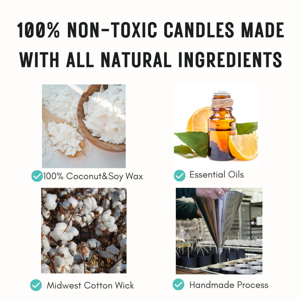 GOCANDLES Coconut Soy Wax label close-up showing clean ingredients.