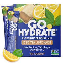 GoHydrate box front for quick daily hydration on the go.