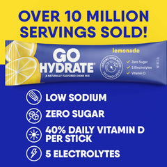GoHydrate isotonic formula with five electrolytes for fast absorption.