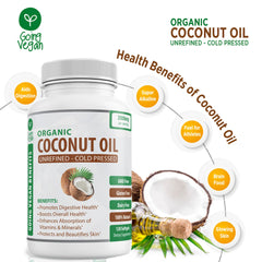 Going Vegan cold-pressed coconut oil capsules 2000mg inside view with capsule clarity