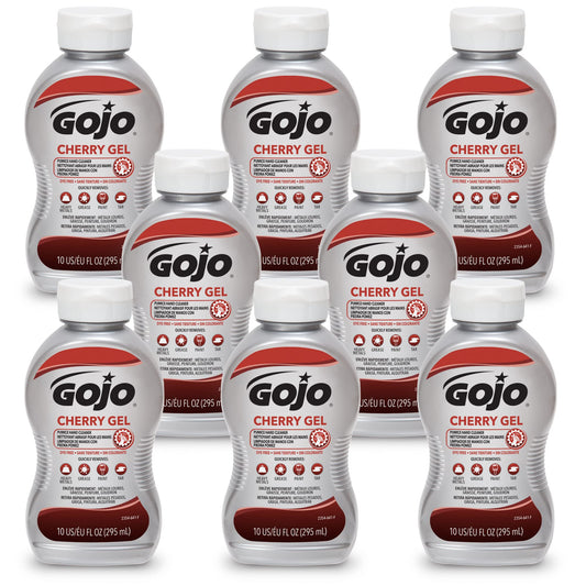 GOJO Cherry Gel Pumice Hand Cleaner bottle ready for heavy-duty grime removal