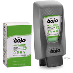 GOJO Multi Green handles heavy grease, paint, and tar with pumice scrubbers.