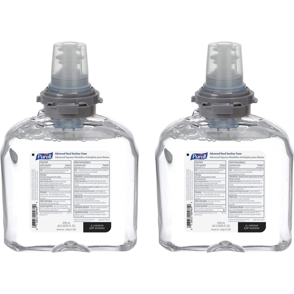 GOJO Purell refill bottle with sanitary seal for hygienic use.