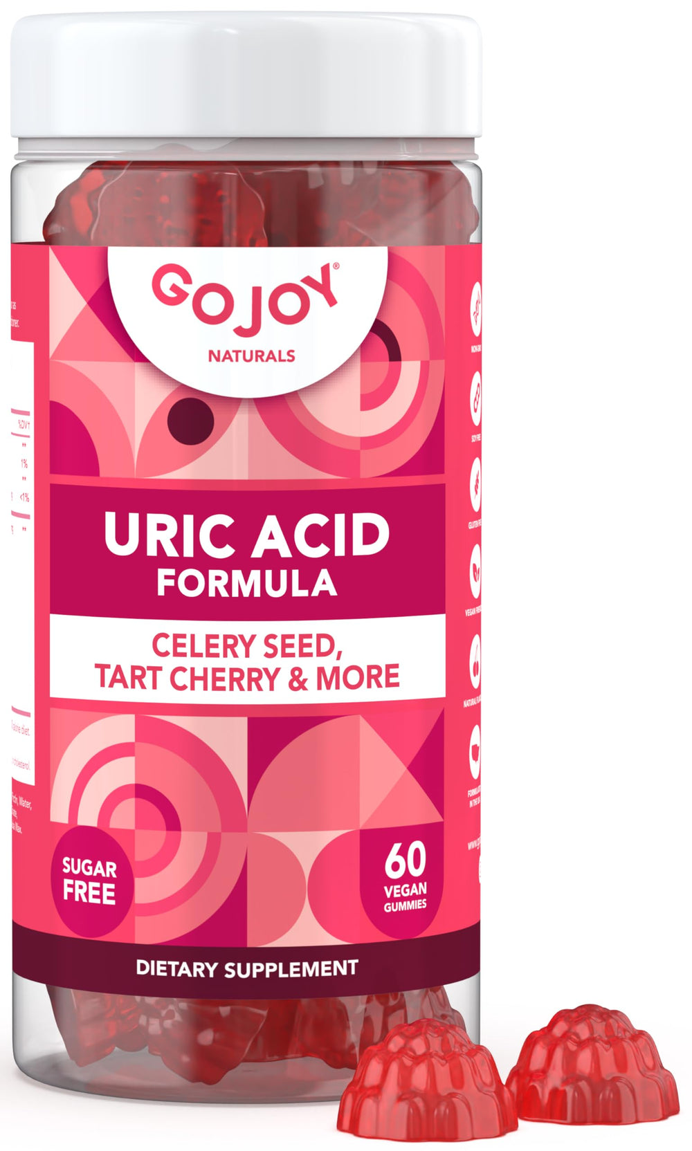 GOJOY NATURALS Uric Acid Support Tart Cherry Gummies bottle for daily joint comfort