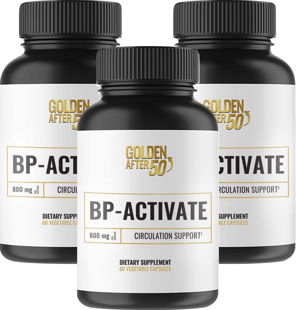 Golden After 50 BP-Activate bottle front showing daily circulation support concept