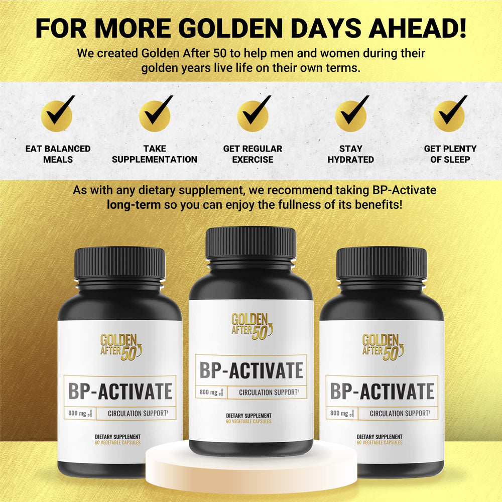 Golden After 50 BP-Activate packaging shows product details.