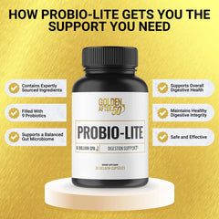 Golden After 50 Probio-Lite on shelf ready for daily routine.
