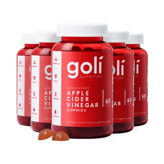 Goli ACV Gummies bottle front with bright gummies for daily wellness.