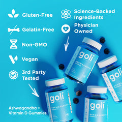 Goli Ashwagandha Gummies packaging close-up.