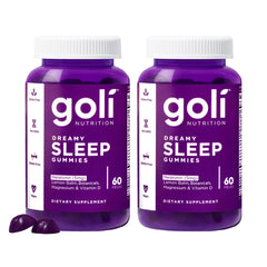 Goli Dreamy Sleep bottle hero shows nightly relaxation with gummies.