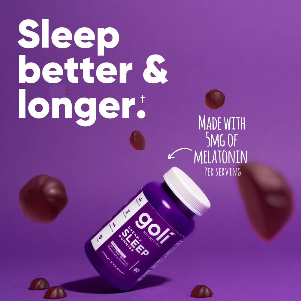 Goli Dreamy Sleep Gummies on a moonlit night suggesting relaxation and calm