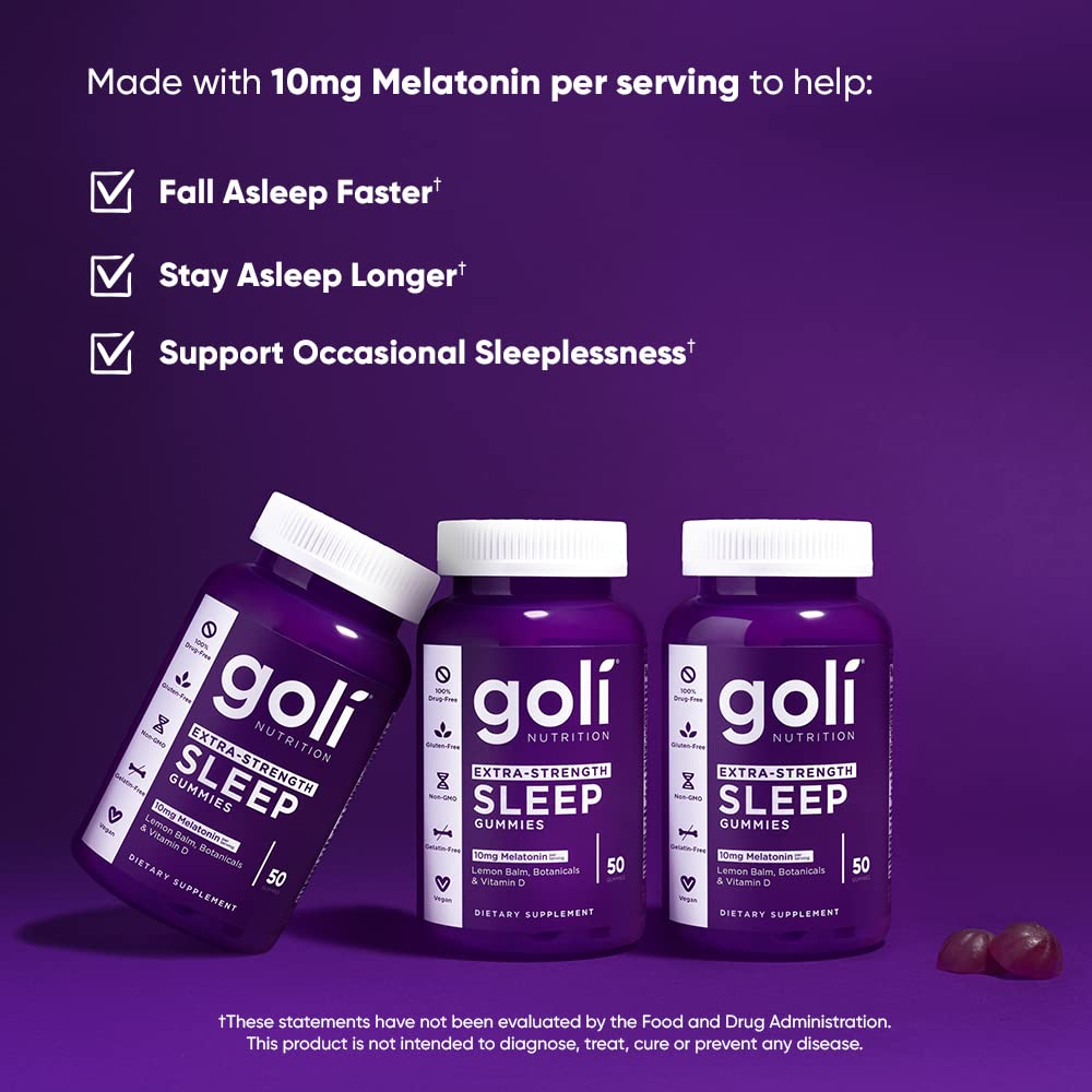 Goli Sleep Gummies packaging mockup emphasizing vegan and gelatin-free benefits.