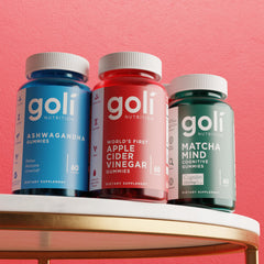 Goli gummies texture close-up with natural apple color