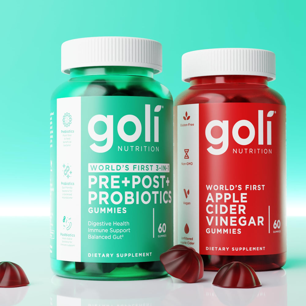 Bulk pack image showing travel-friendly supply of Goli gummies.