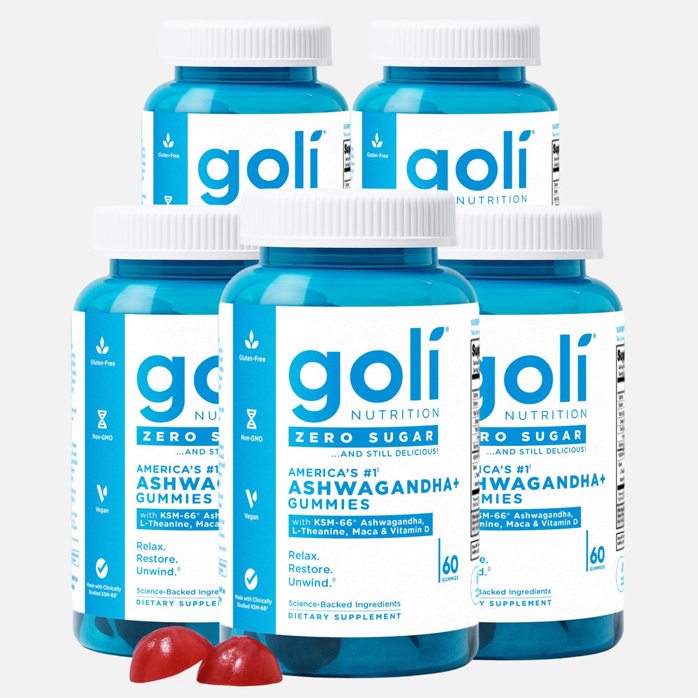 Goli Zero Sugar Ashwagandha Berry Gummies for daily calm focus and vitamin D intake