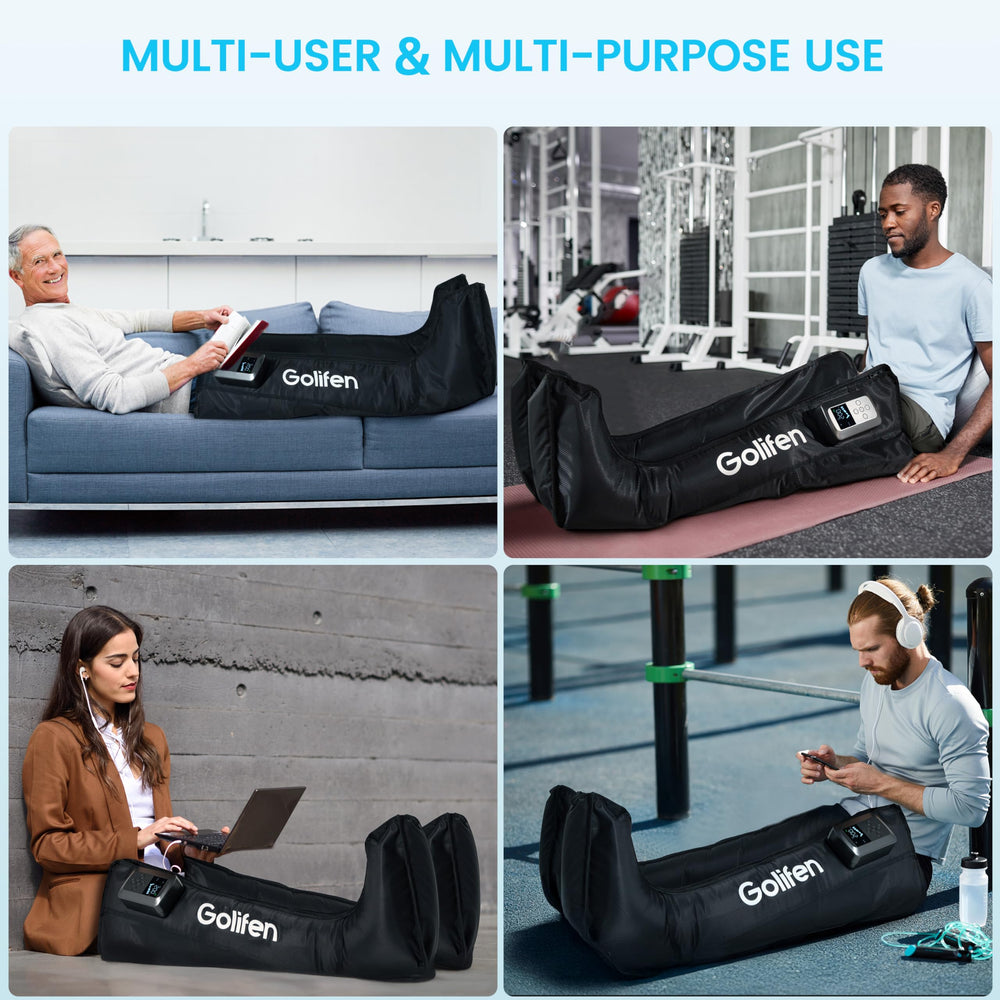 Golifen leg massager wireless battery enables cordless use anywhere
