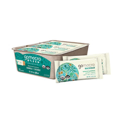 GoMacro MacroBar Granola + Coconut on-the-go snack showing oats and coconut, great for busy days.
