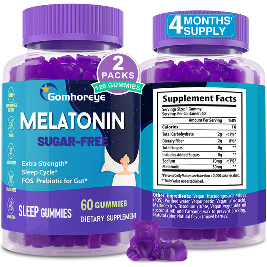 Gomhoreye melatonina gominas 30 mg en envase para descanso nocturno