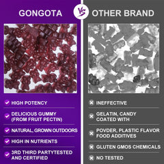 GONGOTA bottle label highlights MSM and flexibility benefits.