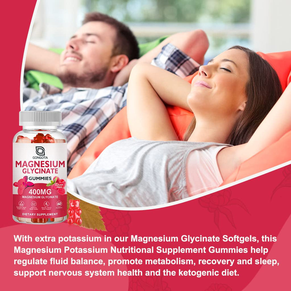 GONGOTA Magnesium Glycinate Gummies pouring jar illustrates simple consumption