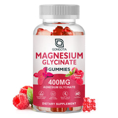 Gongota Magnesium Glycinate Gummies raspberry bottle for calming flavor and sleep support