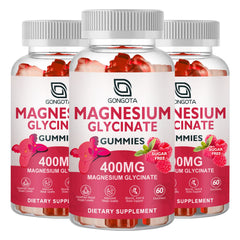 GONGOTA Magnesium Glycinate Gummies raspberry flavor close-up for calm support