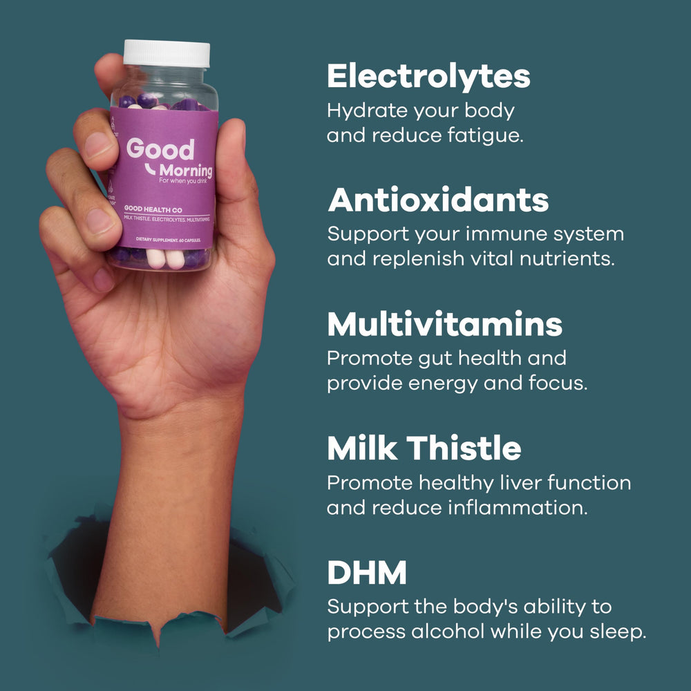 Good Health Co electrolytes sachet demonstrating hydration and energy support
