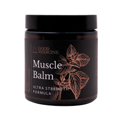 GOOD MEDICINE Muscle Balm jar being applied for targeted relief