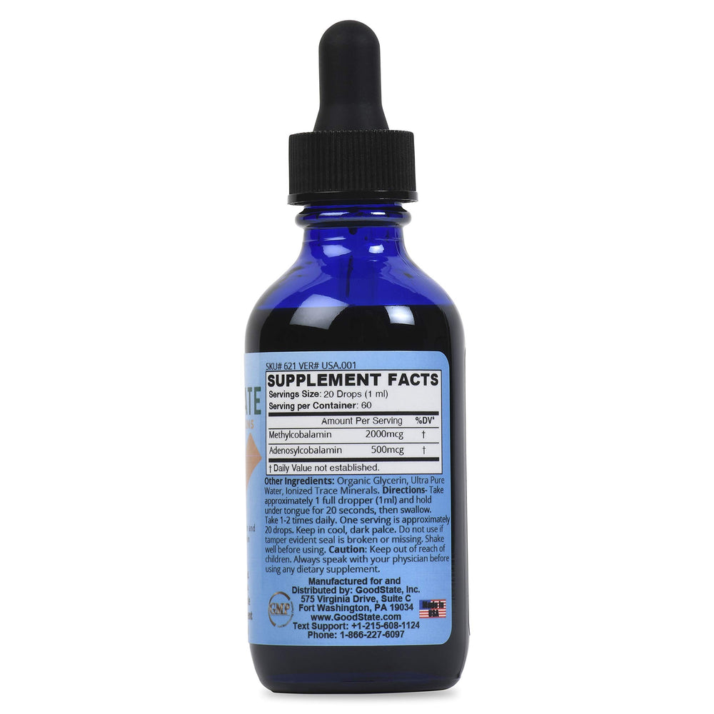 Good State B12 liquid compact bottle ideal for on-the-go use.