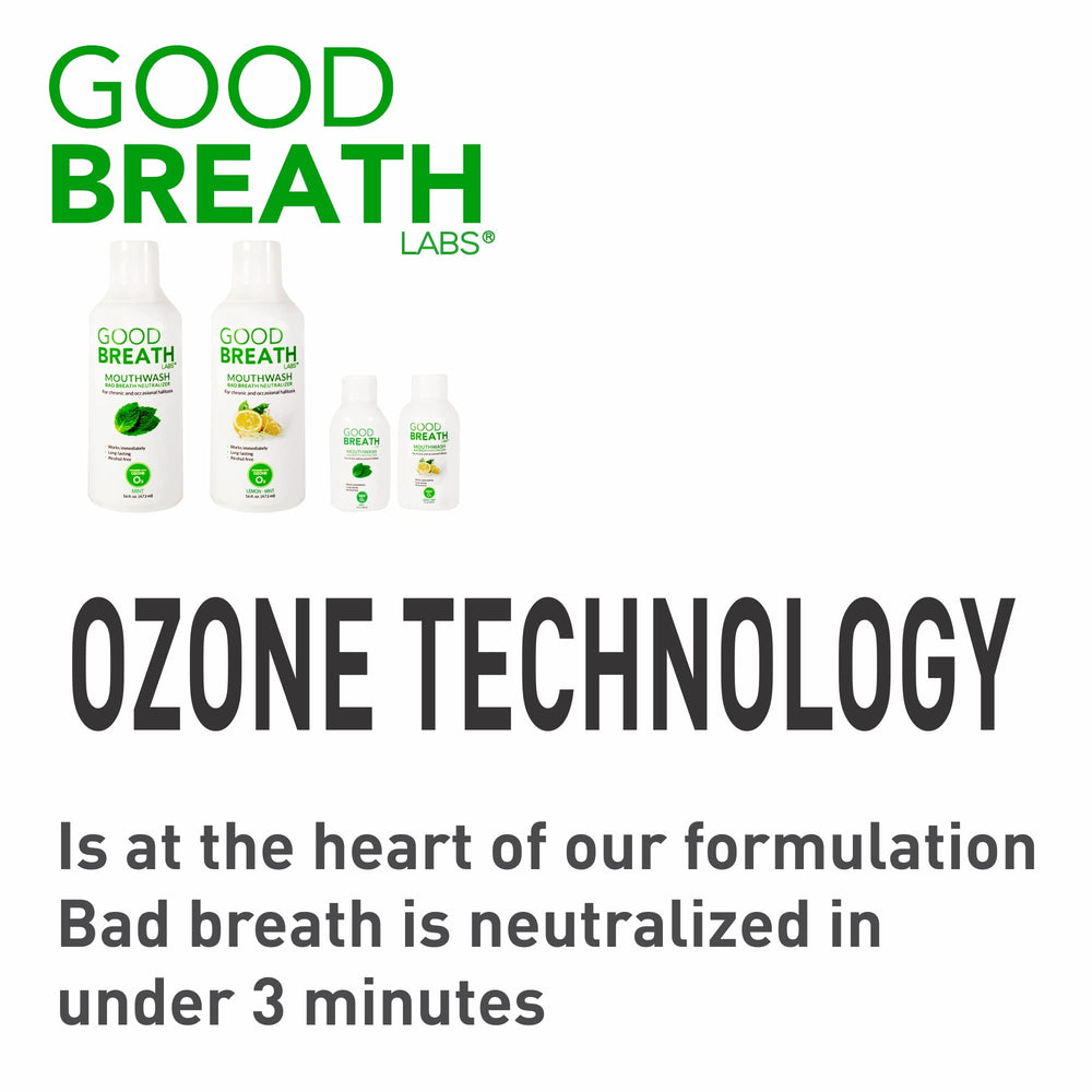 Goodbreath Mouthwash gum-care bottle suggests gingival support.