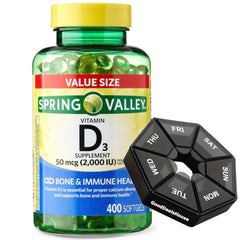 GoodDealsHouse bundle with vitamin D3 softgels and 400-count bottle for daily use