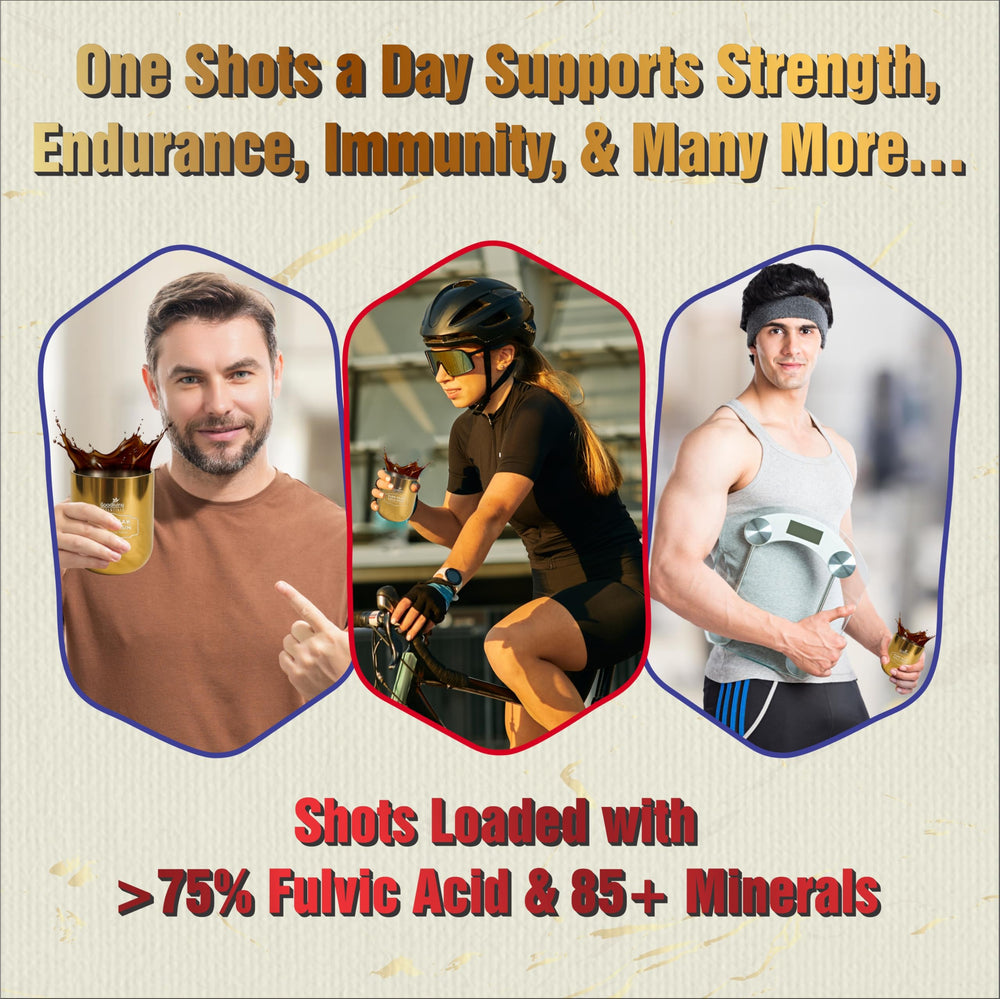 Goodliving Energy-boost routine visual suggests sustained stamina with Shilajit.