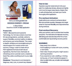 GOODOH Muscle Relief Cream packaging communicates natural ingredients and clean formula.