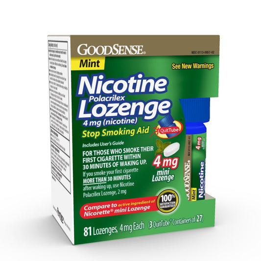 GoodSense Mini Nicotine Lozenges Mint Pack shows compact, discreet craving support for quitting.