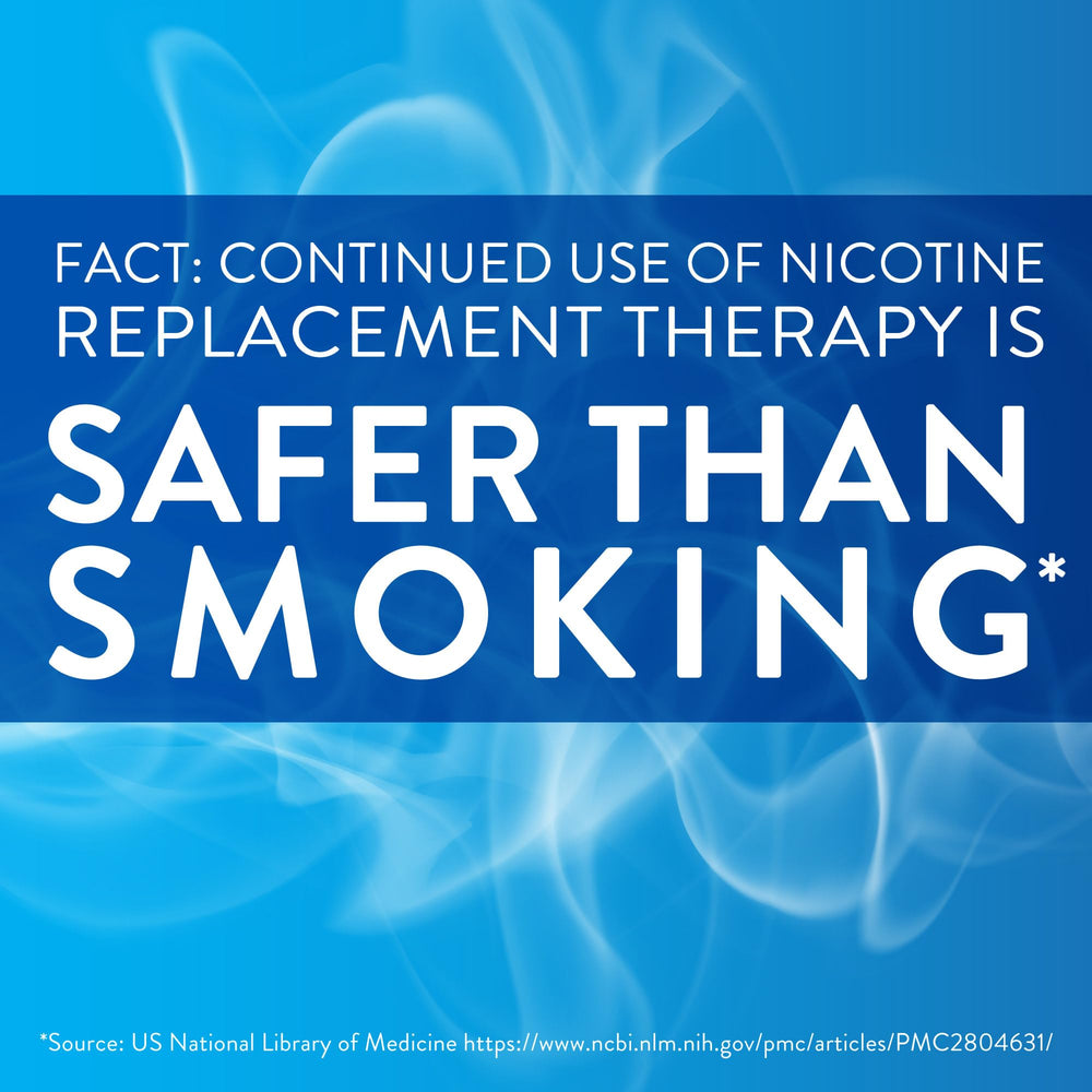 GoodSense nicotine gum Arctic Mint user chewing piece for cravings.