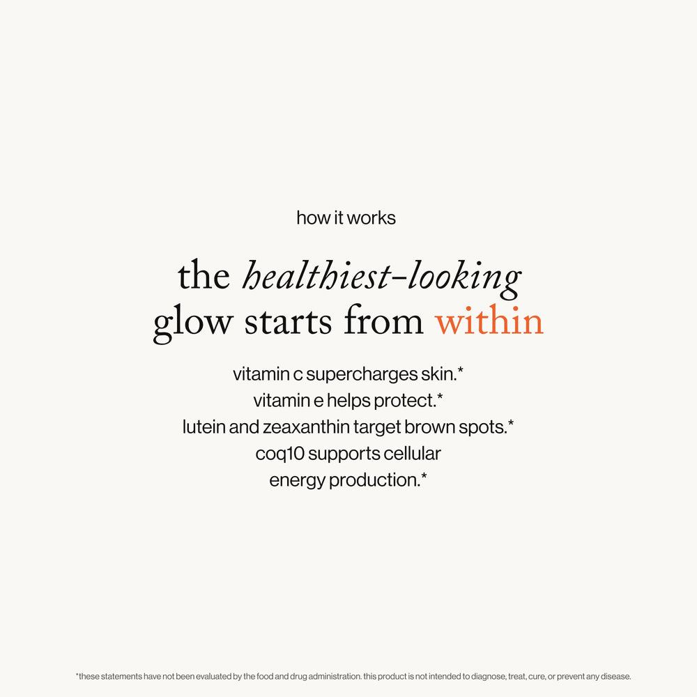 Goop Beauty Morning Skin Drink Mix glass with water suggests quick daily support.