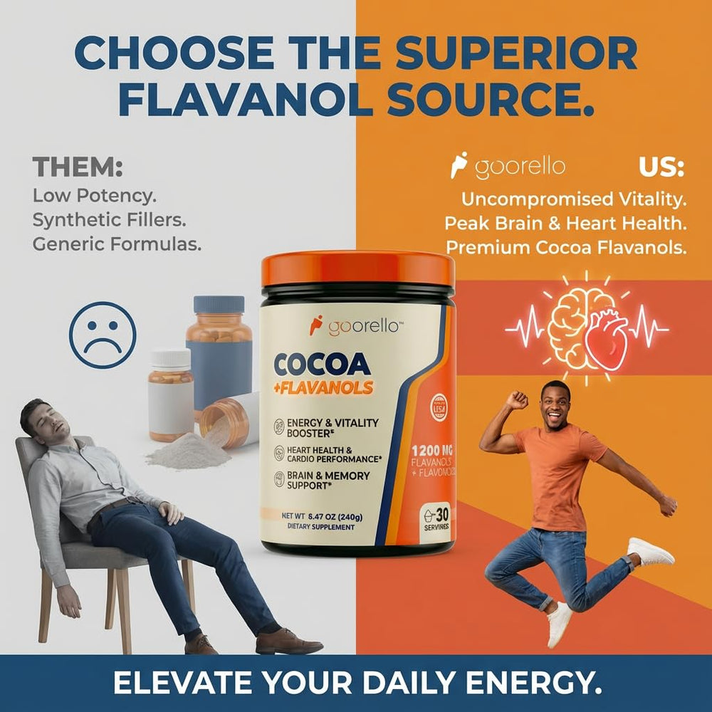 Goorello Cocoa Powder smoothie idea in glass shows versatility