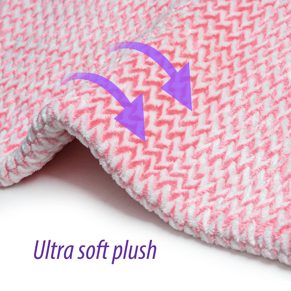 GOQO TOMO pink-striped pad offers cozy microplush warmth.