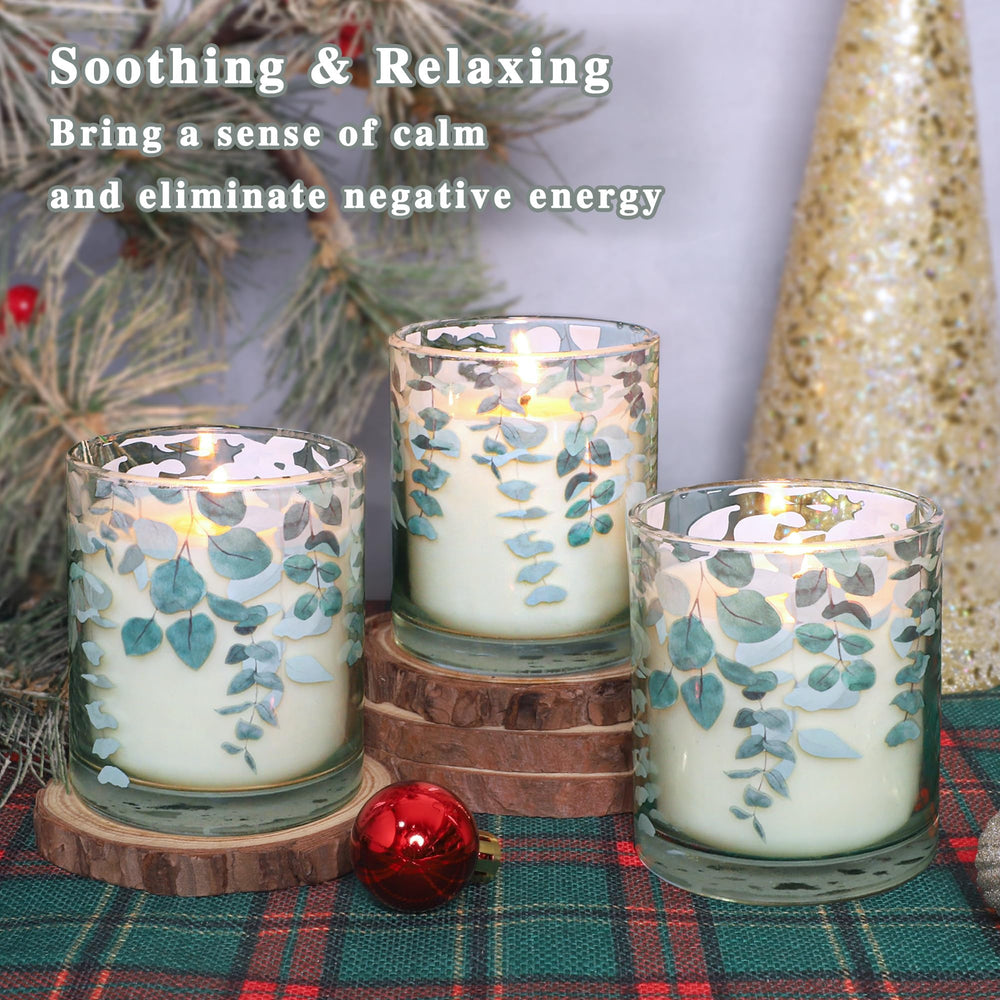 GORGE MOMENT eucalyptus candle lit glow enhances cozy evenings.