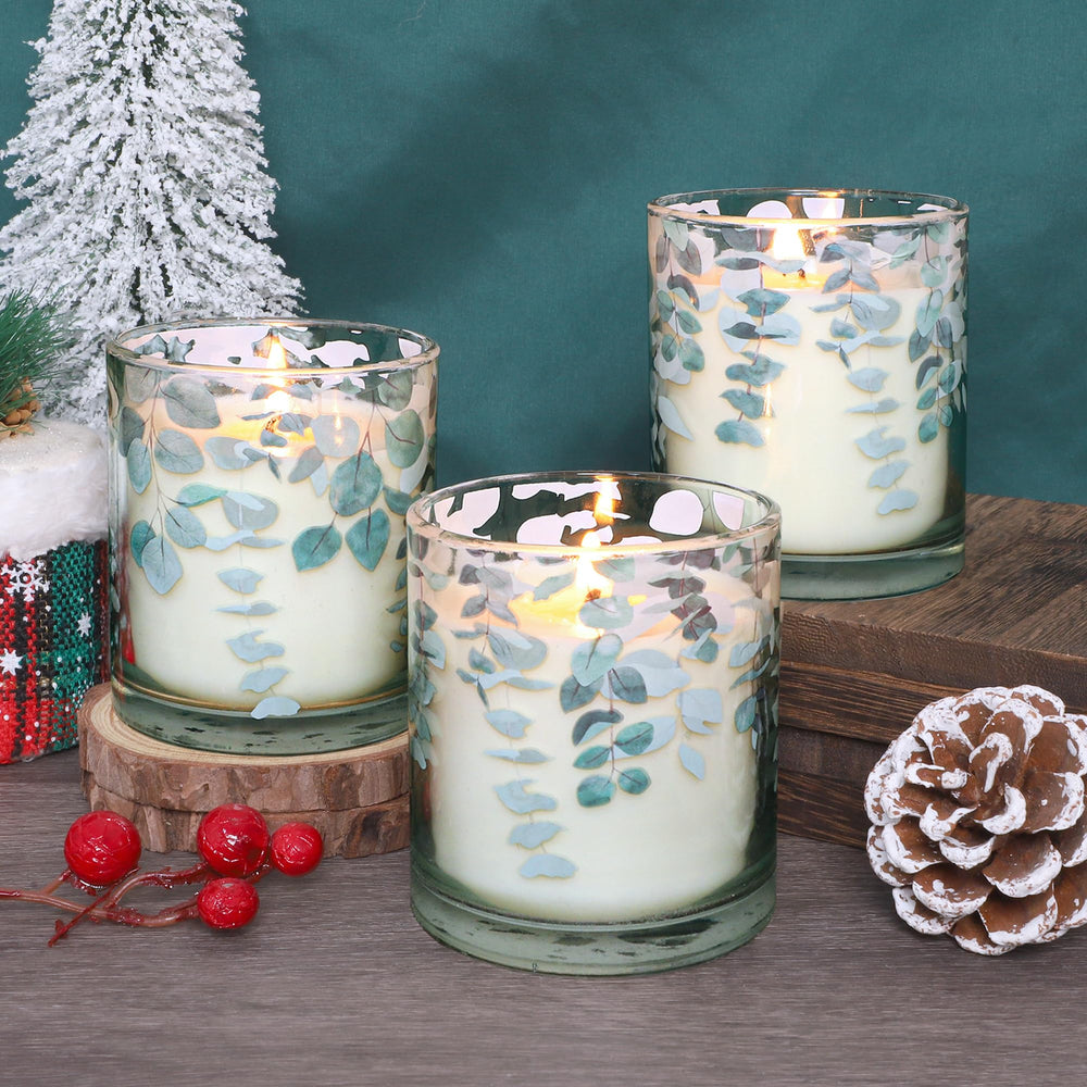GORGE MOMENT eucalyptus candles set complements modern to rustic decor.
