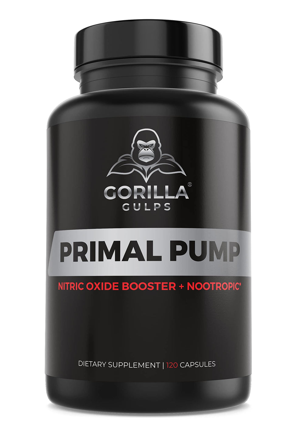 Gorilla Gulps Primal Pump bottle pour showing potential for stronger pumps during workouts.