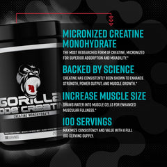 Gorilla Mind Creatine powder in shaker ready to mix between sets