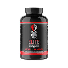 Gorilla Mind Elite bottle shown for daily performance support.