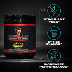 Gorilla Mind blue raspberry tub highlighting packaging for convenient daily use