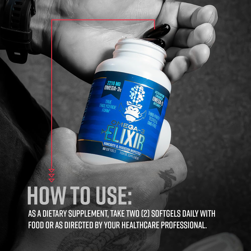Gorilla Mind Omega-3 Elixir seal of third-party testing with low oxidation