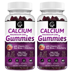 GORNVB Calcium Magnesium Zinc Gummies bottle, convenient bone-support snack.